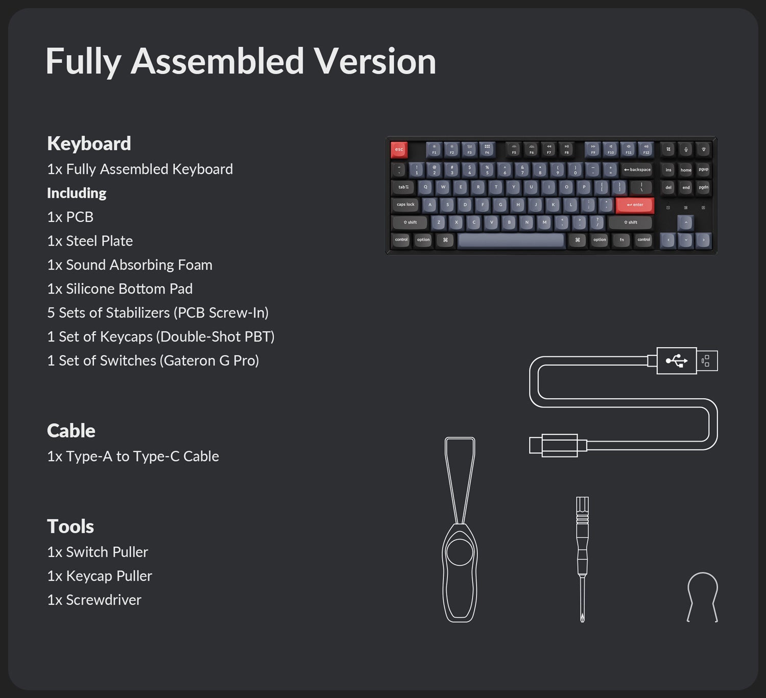 Keychron K8 Pro package content