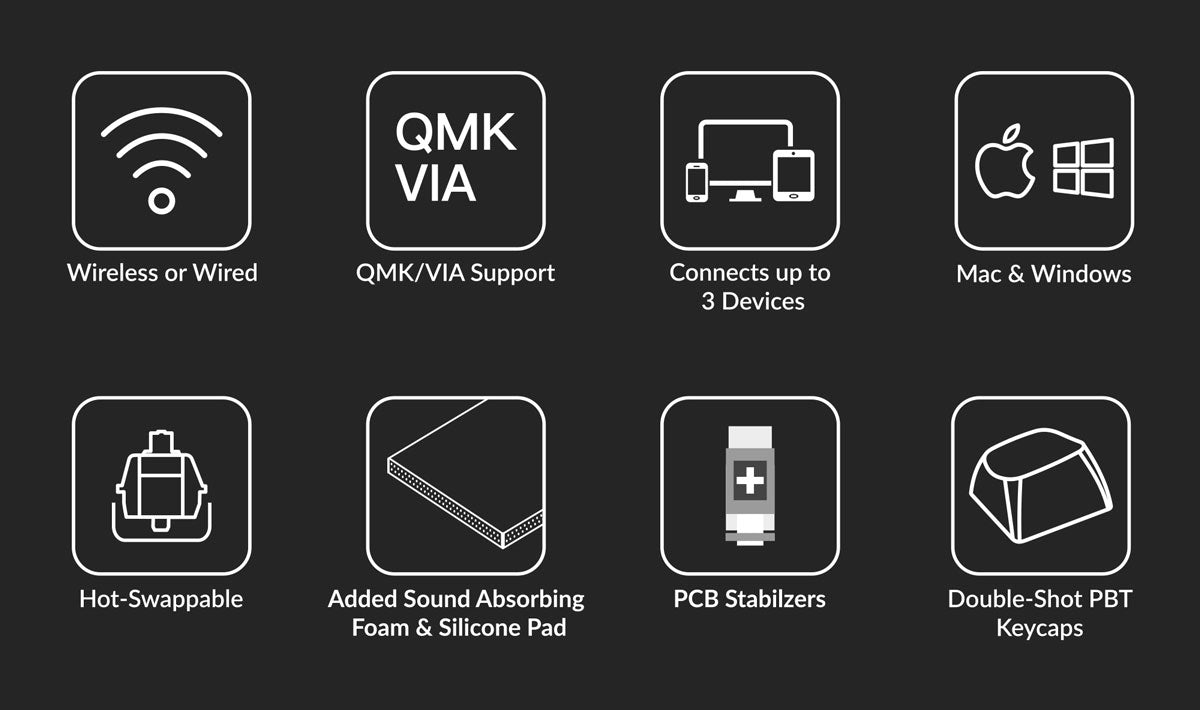 Features of Keychron K8 Pro QMK VIA Wireless mechanical keyboard