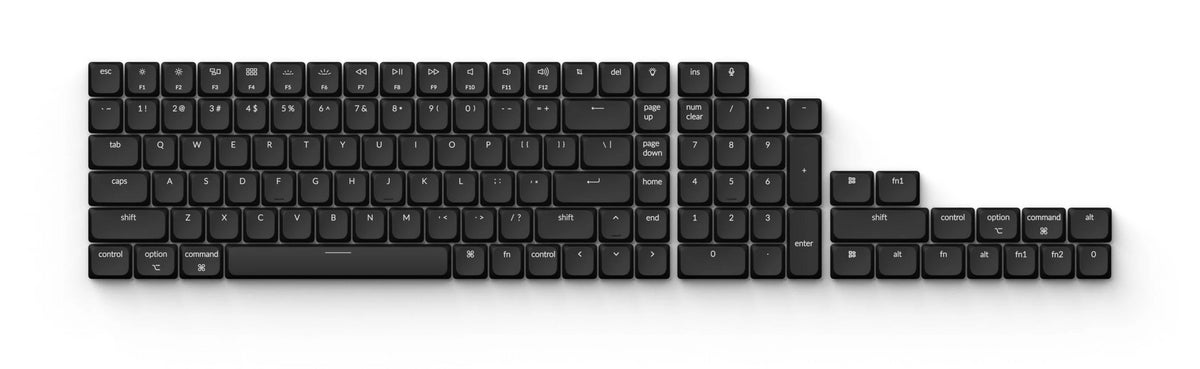 Keychron low profile ABS keycap full keycap set white on black