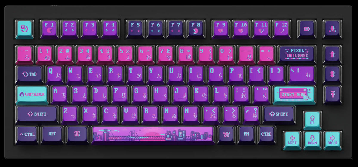 Keychron OEM Profile Dye Sub PBT 全套鍵帽套裝 Pixel Universe