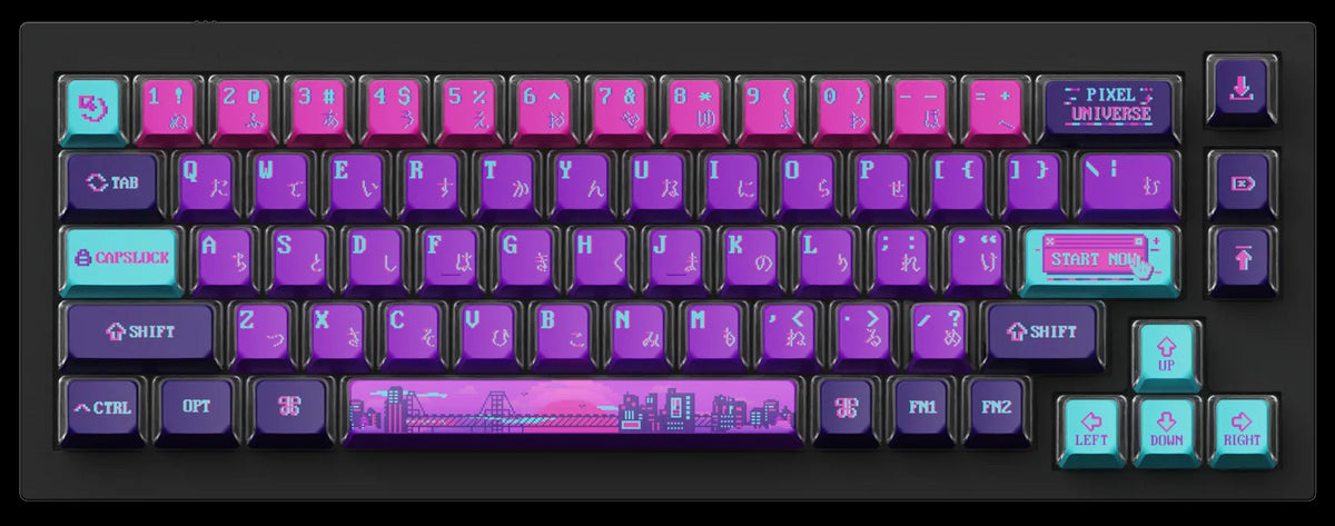 Keychron OEM Profile Dye Sub PBT 全套鍵帽套裝 Pixel Universe