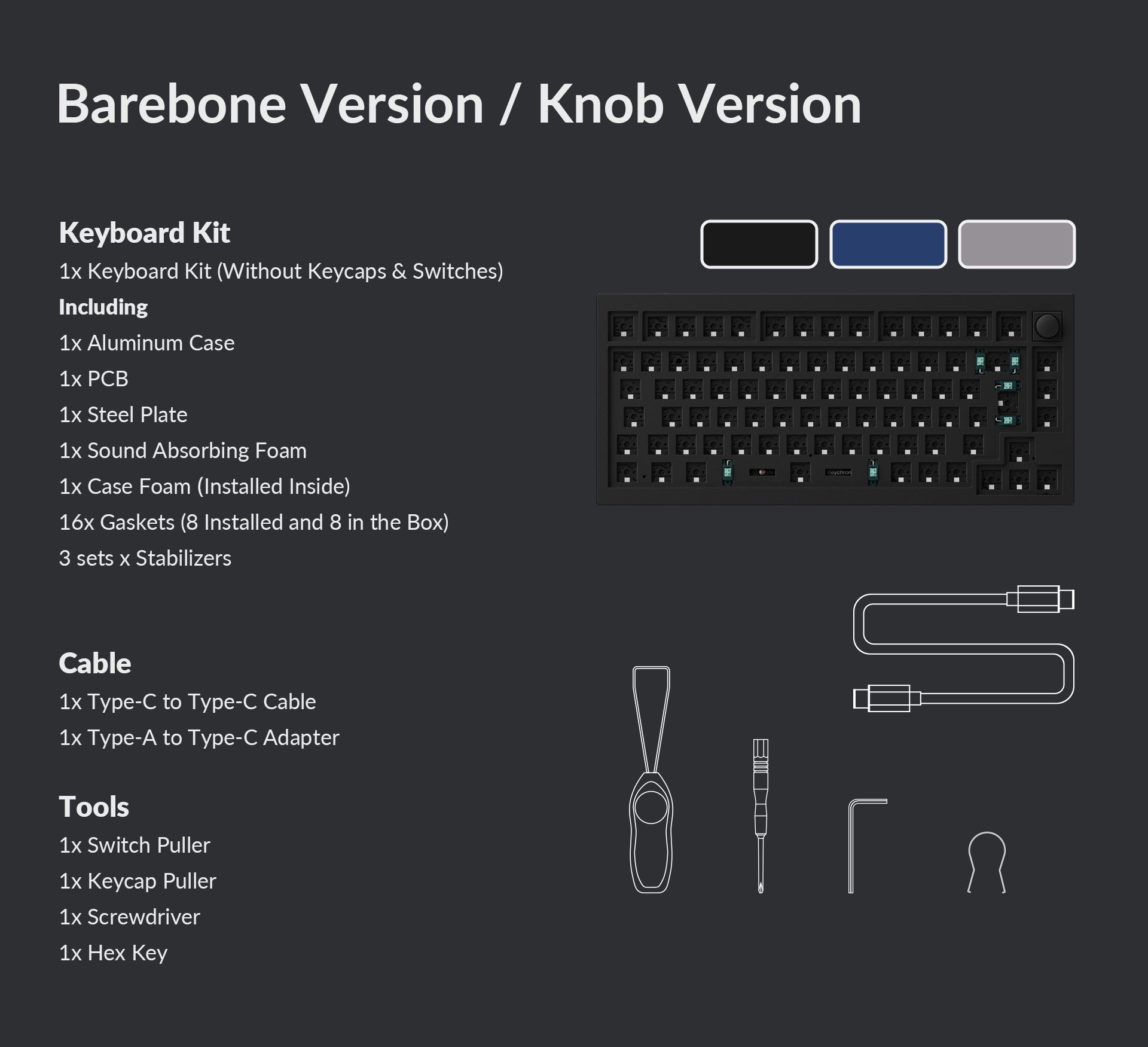 Keychron Q1 75% Custom Mechanical Keyboard Barebone Version