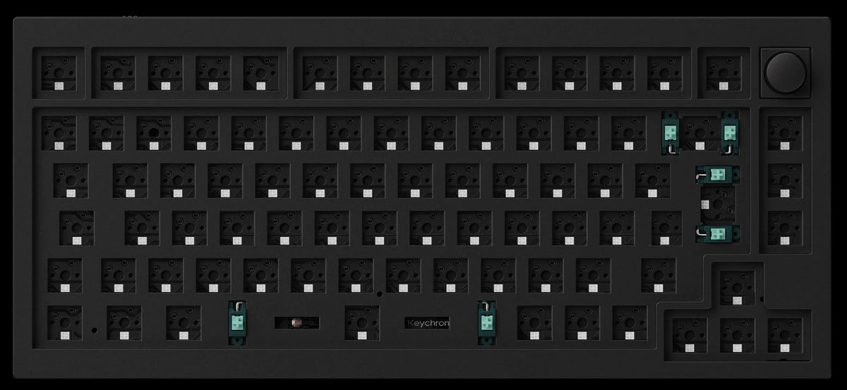 Barebone US layout of Keychron Q1 QMK VIA 75% layout custom mechanical keyboard with rotary encoder knob version