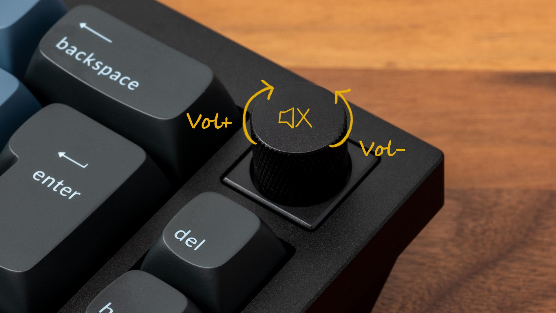 Rotary encoder function of Keychron Q2 QMK VIA 65% layout custom mechanical keyboard with rotary encoder knob version