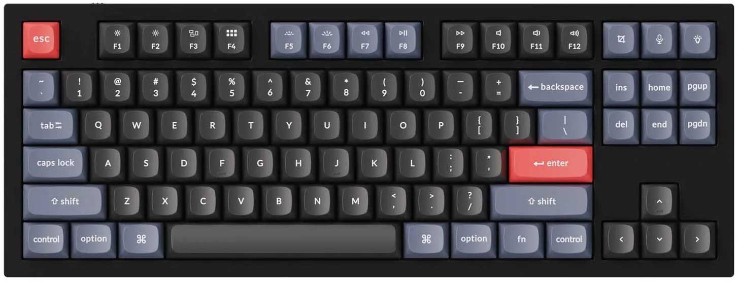 Keychron Q3 QMK VIA custom mechanical keyboard TKL layout full aluminum frame for Mac Windows RGB backlight hot swappable