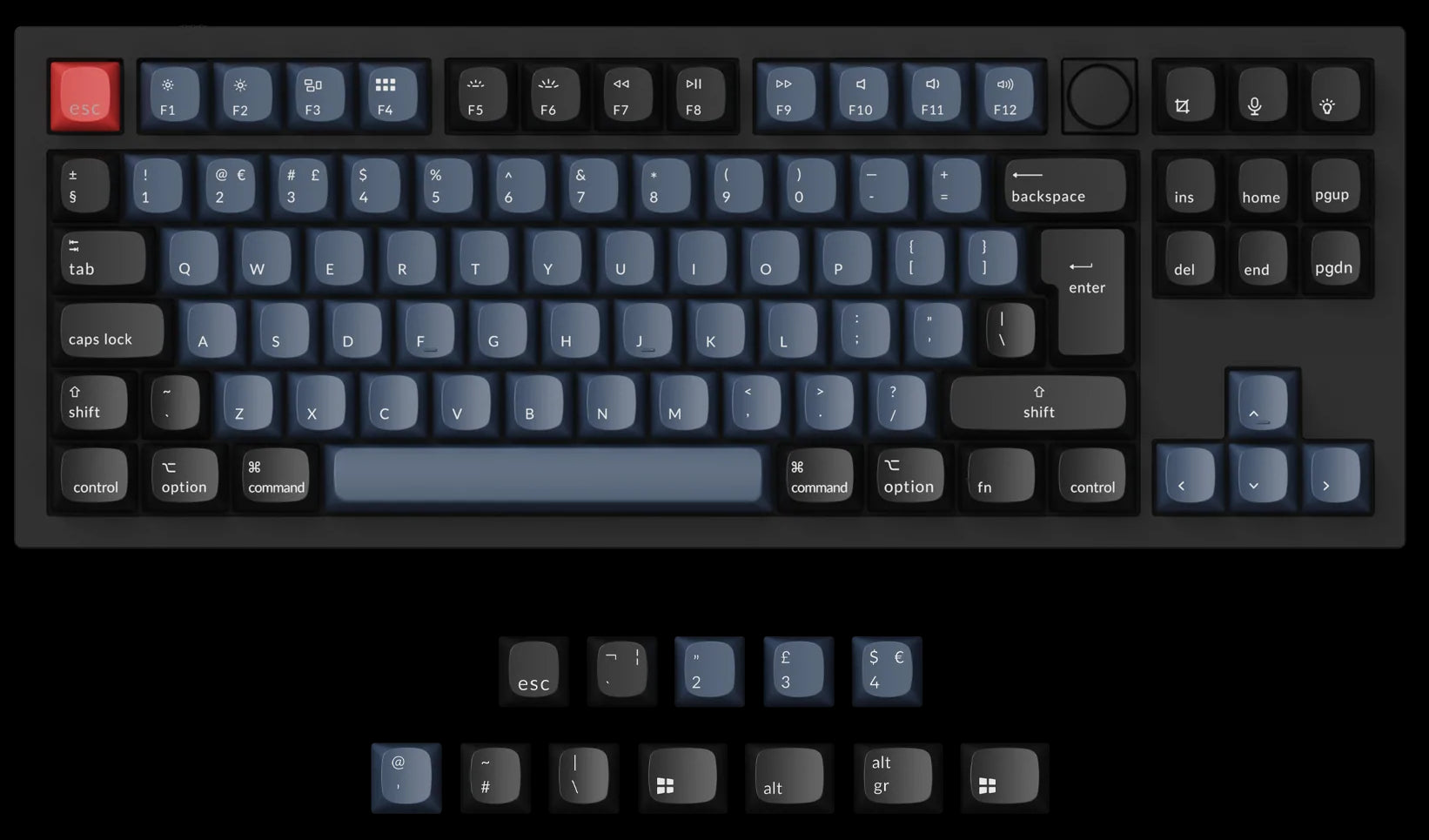 Keychron Q3 UK ISO 80% TKL Custom Mechanical Keyboard For Mac And Windows