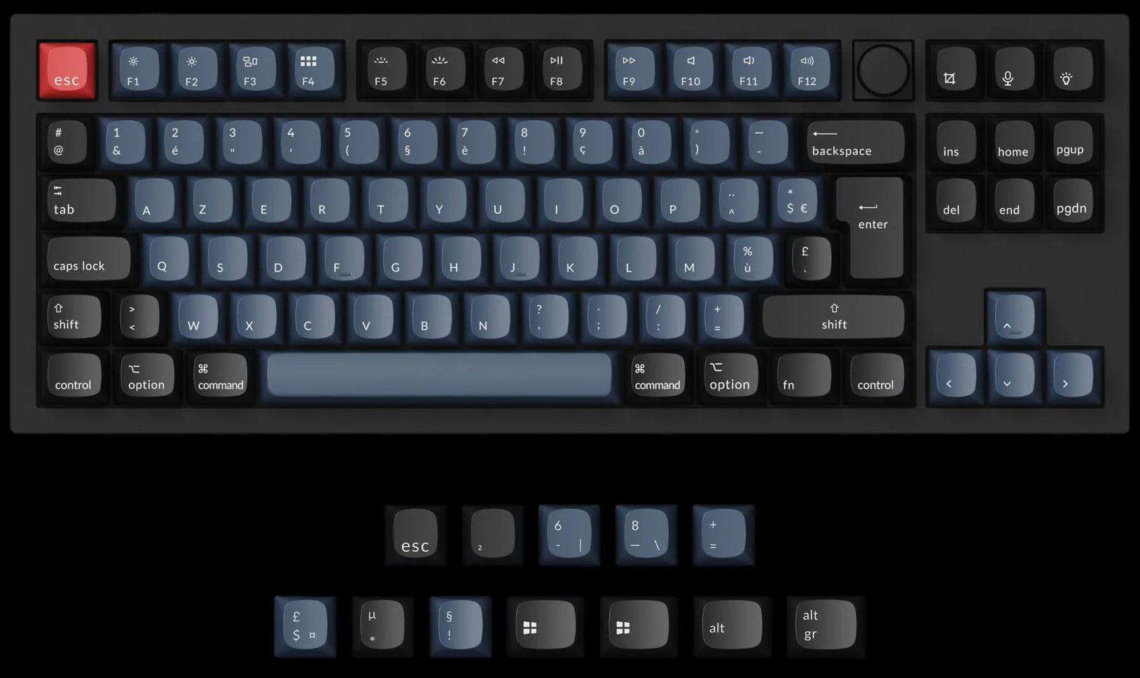 Keychron Q3 Swiss ISO 80% TKL Custom Mechanical Keyboard For Mac And Windows