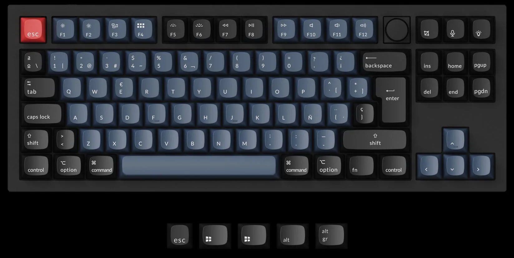 Keychron Q3 UK ISO 80% TKL Custom Mechanical Keyboard For Mac And Windows