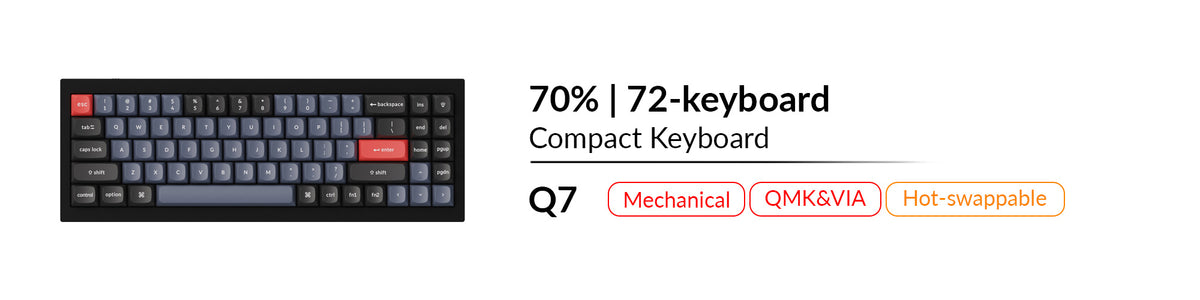 Keychron Q7 mechanical QMK VIA hot swappable compact 70 percent keyboard