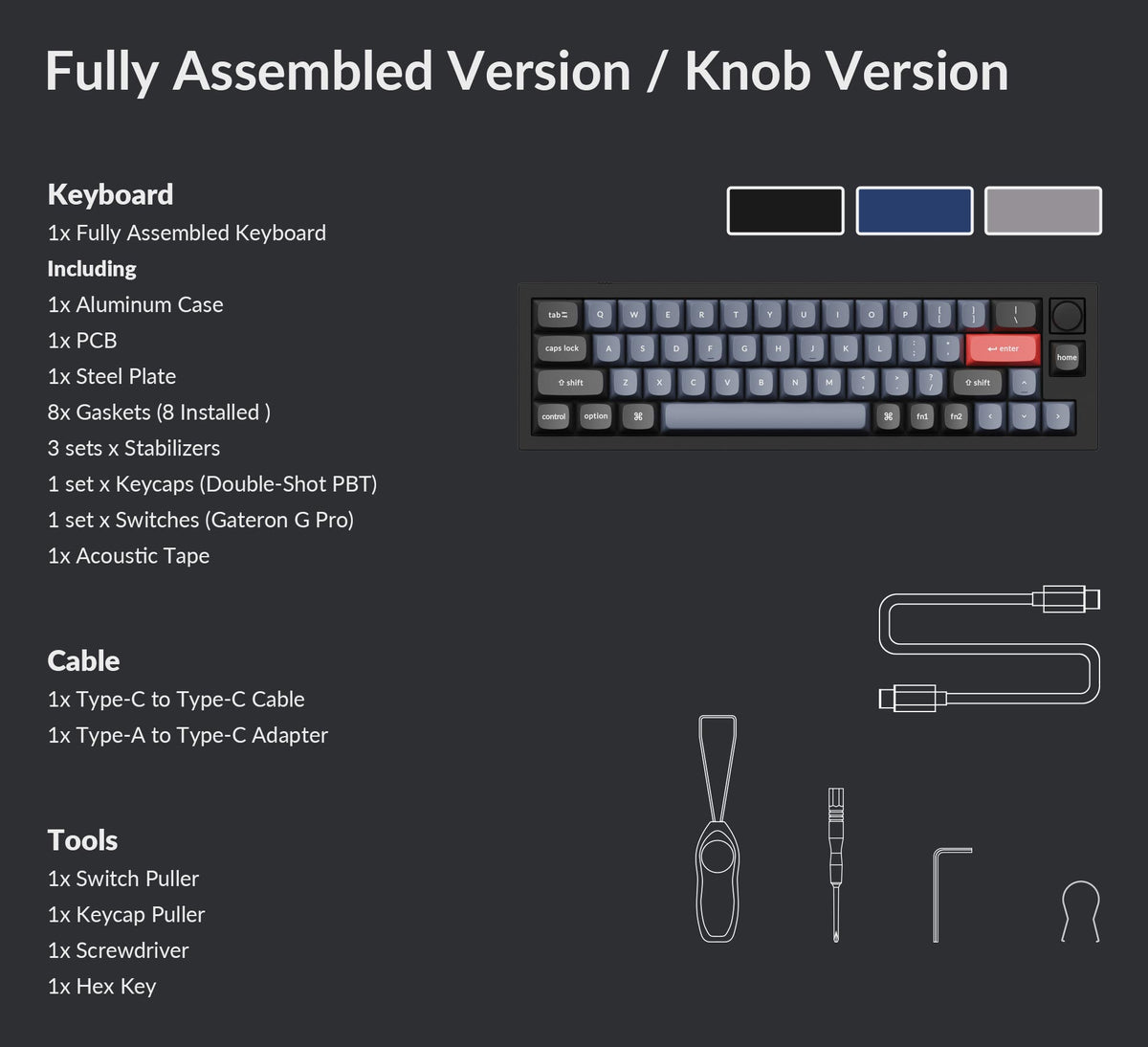 Keychron Q9 40% Percent Layout Mini Custom Mechanical Keyboard