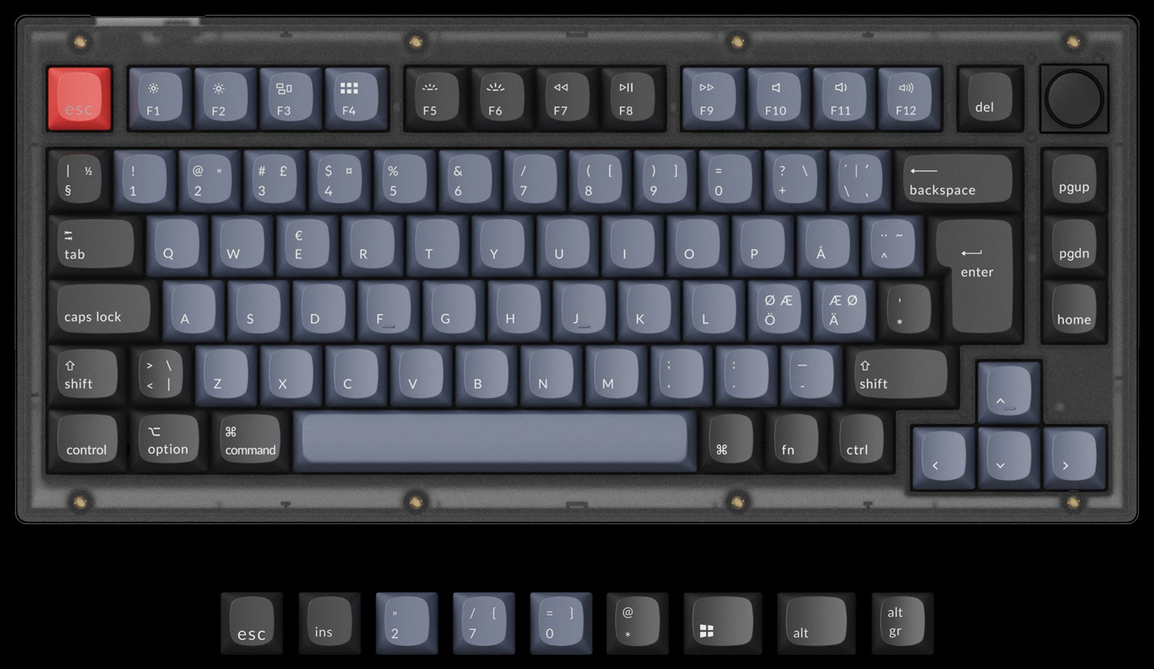 Keychron V1 Custom Mechanical Keyboard-Nordic ISO Layout for Mac and Windows