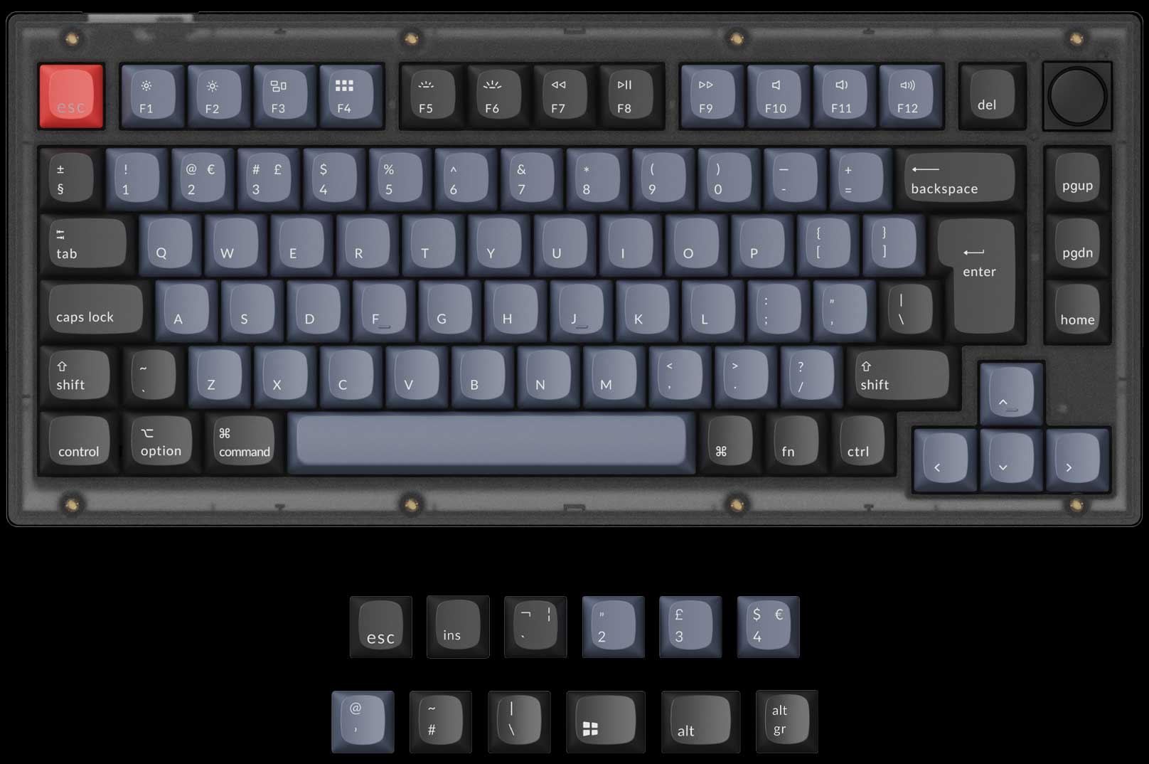 Keychron V1 Custom Mechanical Keyboard-UK ISO Layout for Mac and Windows