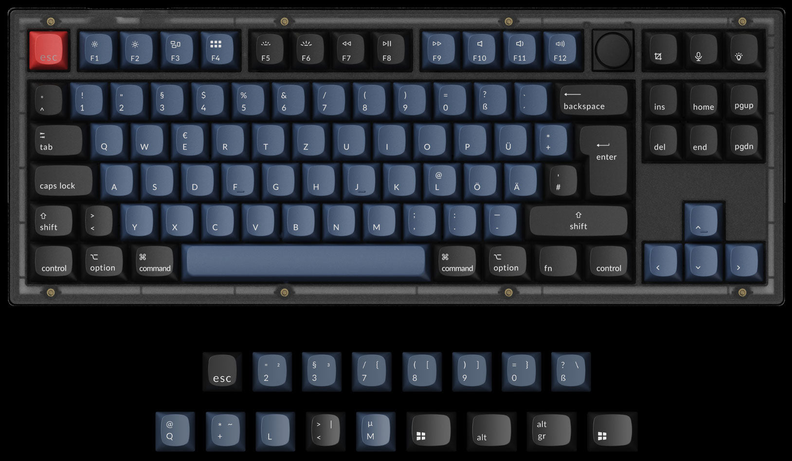 Keychron V3 QMK VIA custom mechanical keyboard ISO German layout