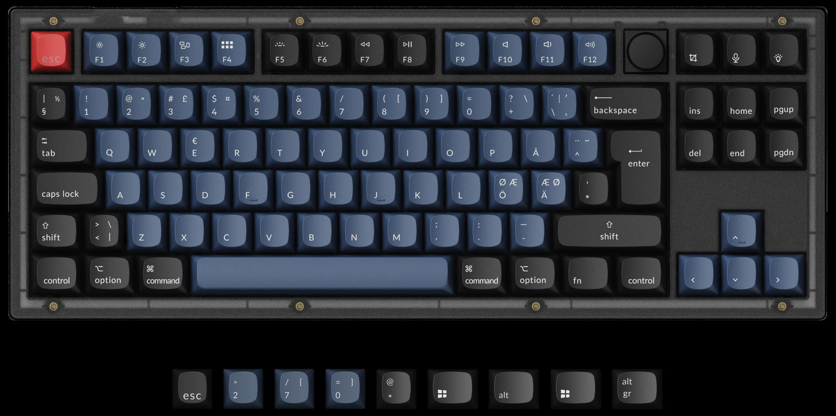 Keychron V3 QMK VIA custom mechanical keyboard ISO Nordic layout