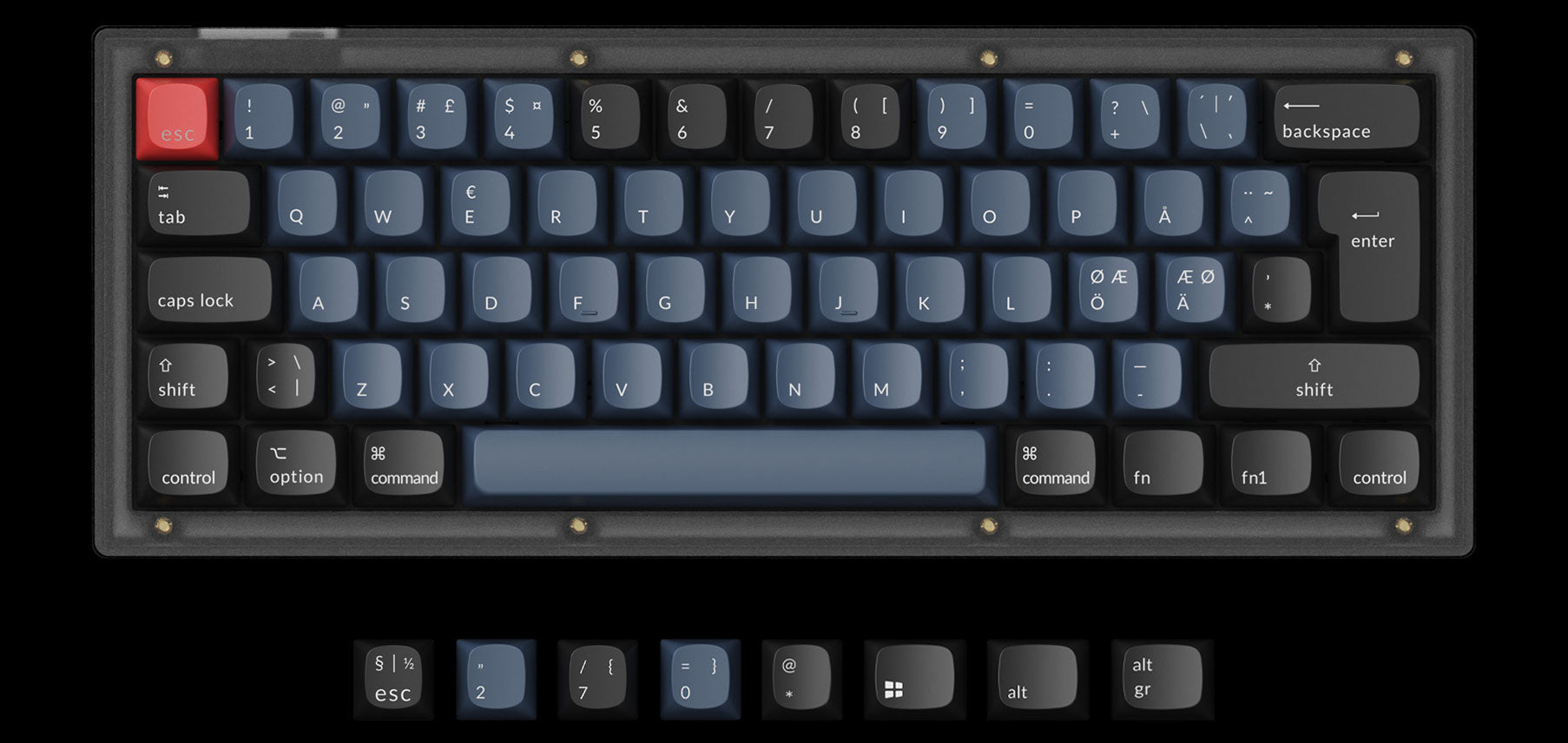 Keychron V4 QMK/VIA Custom Mechanical Keyboard 60 Percent Nordic ISO Layout