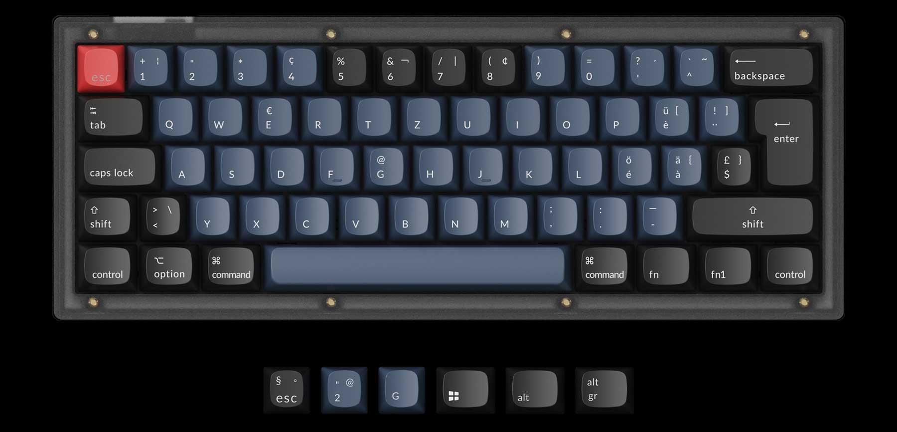 Keychron V4 QMK/VIA Custom Mechanical Keyboard 60 Percent Swiss ISO Layout