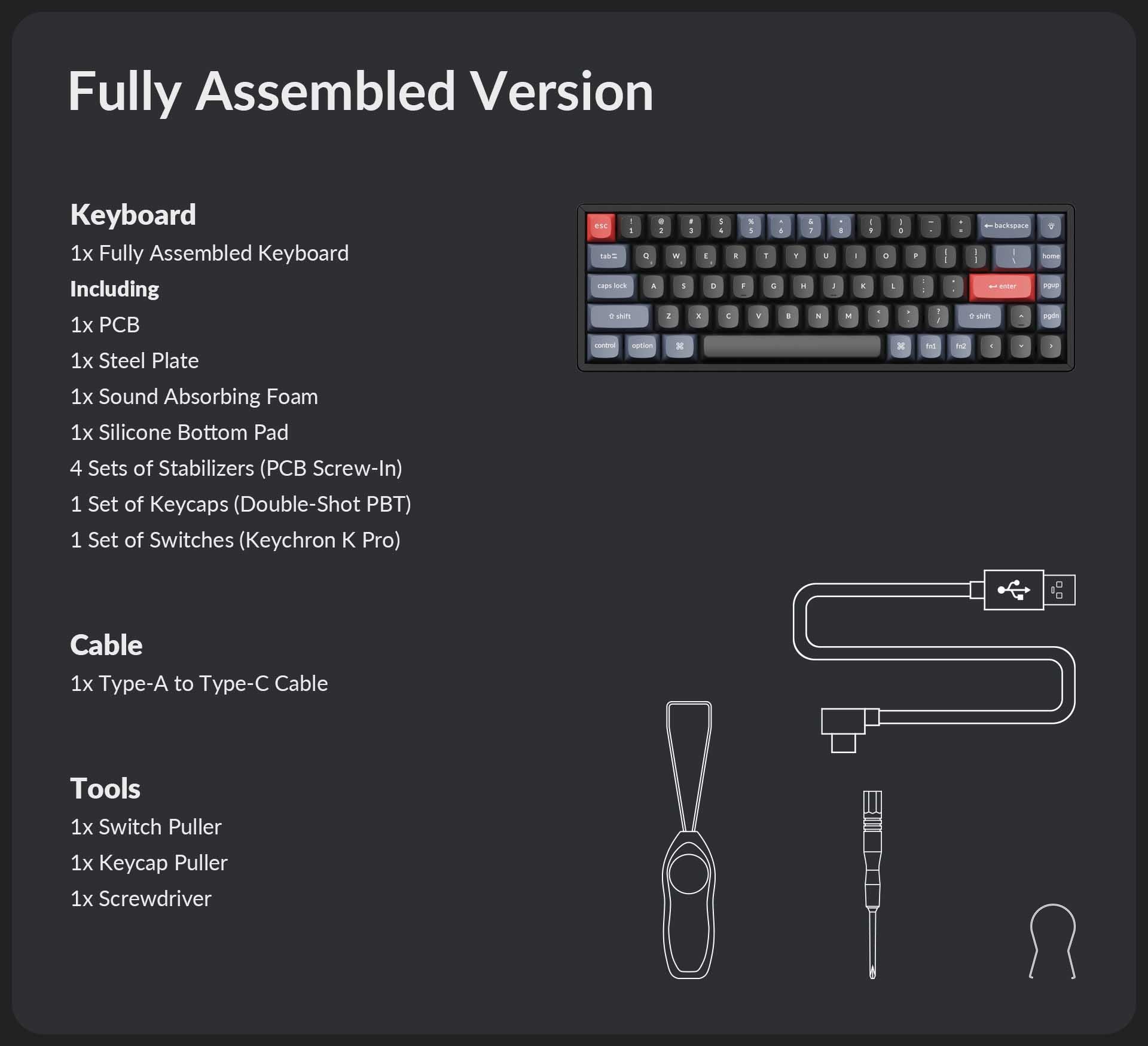 محتوى حزمة Keychron K6 Pro