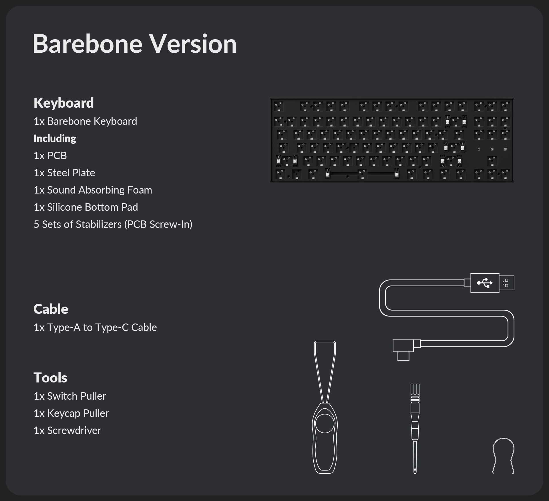 Keychron K8 Pro Barebone version package content