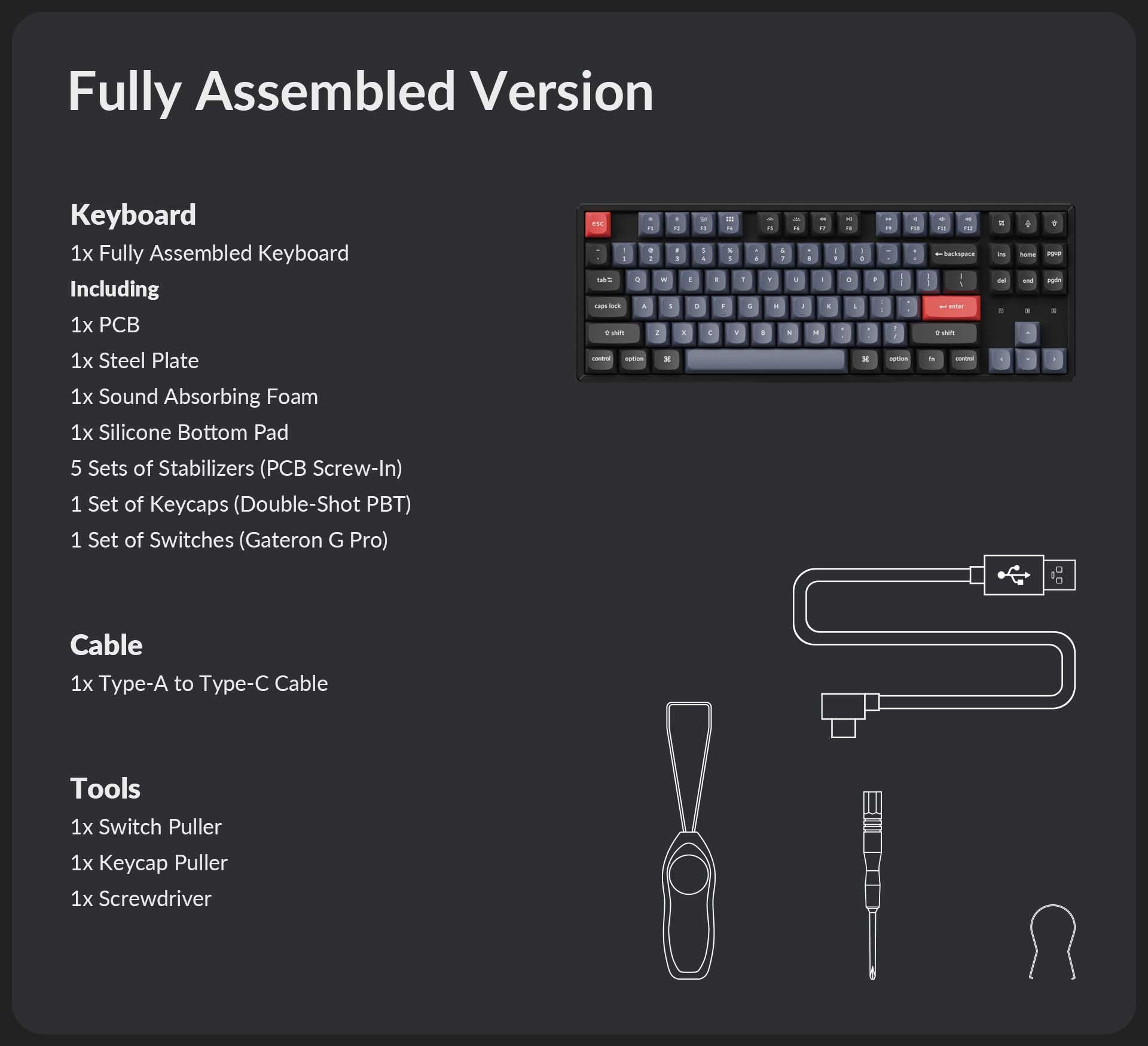 Keychron K8 Pro package content