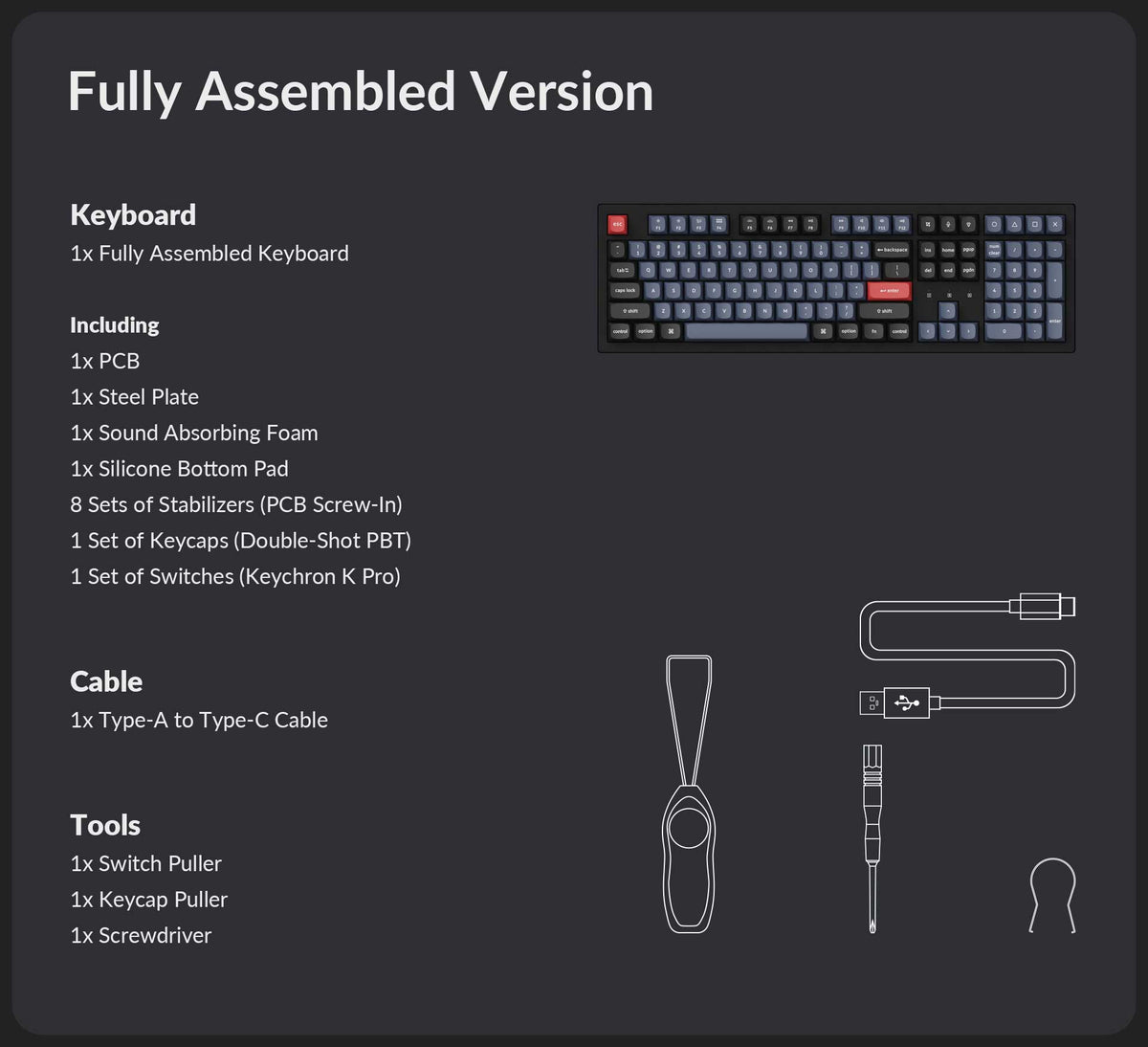 Keychron K10 Pro package content-fully assembled version