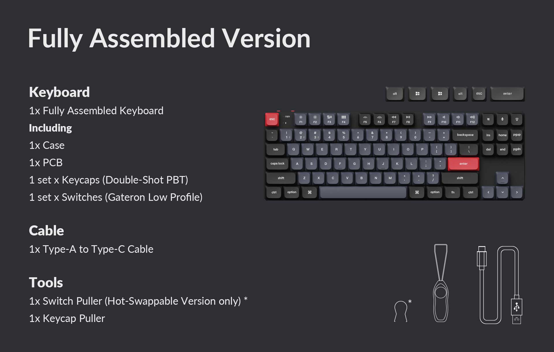 Keychron K1 Pro QMK/VIA Low-Profile Wireless Mechanical Keyboard