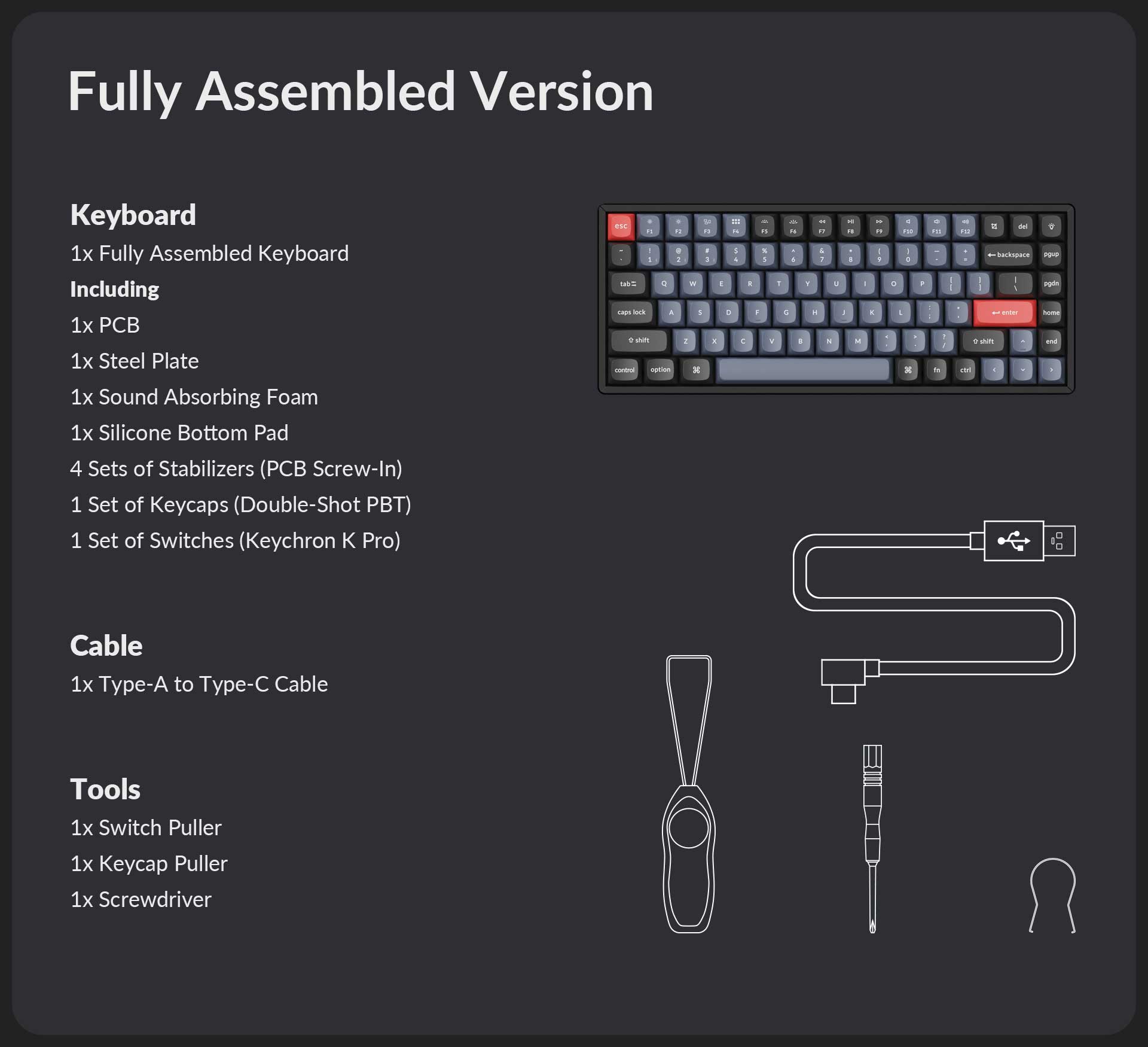 محتوى حزمة Keychron K2 Pro