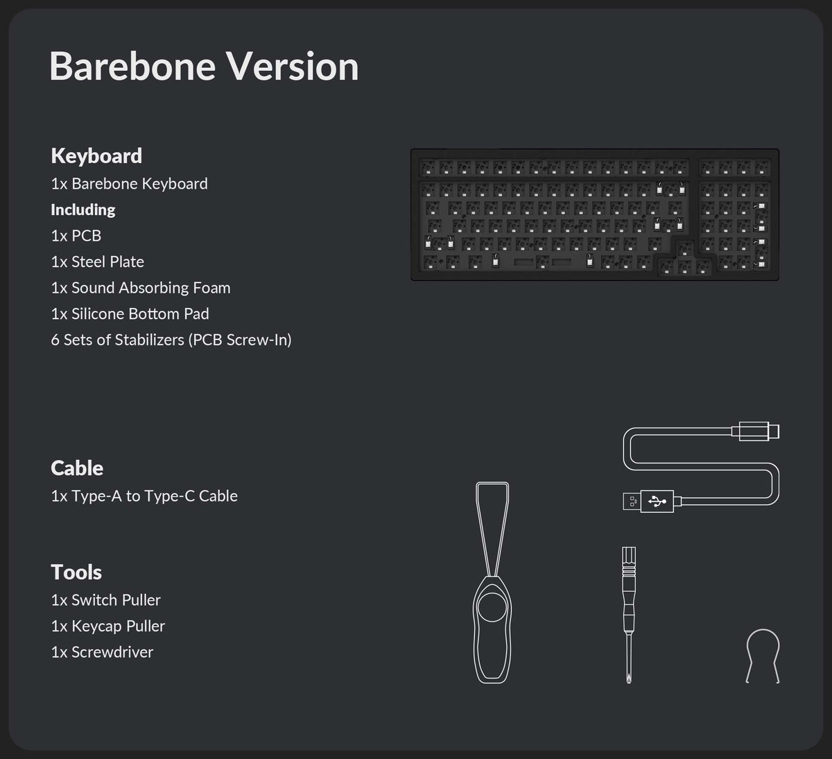 Keychron K4 Pro Barebone version package content