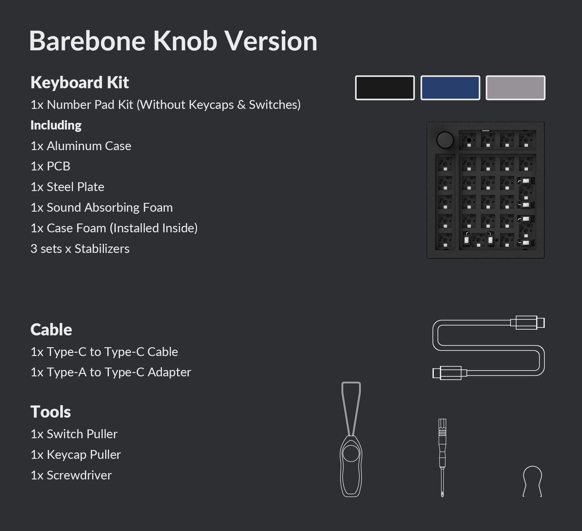 Package list of Keychron Q0 Plus Barebone Knob Version