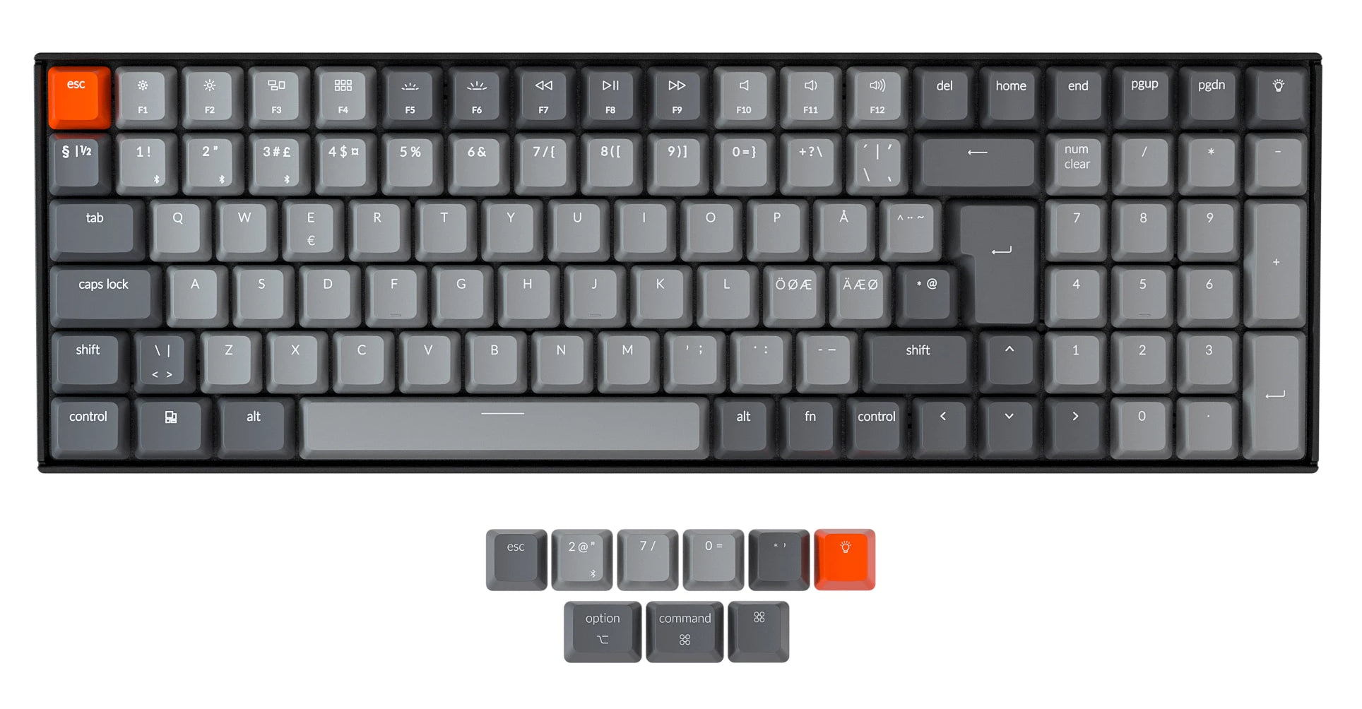 Keychron K8 Wireless Mechanical Keyboard Nordic ISO tenkeyless Gateron switch RGB backlit aluminum frame Hot swappable
