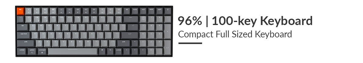 keyboard size and layout-96% full sized keyboard-keychron wireless mechanical keyboard k4