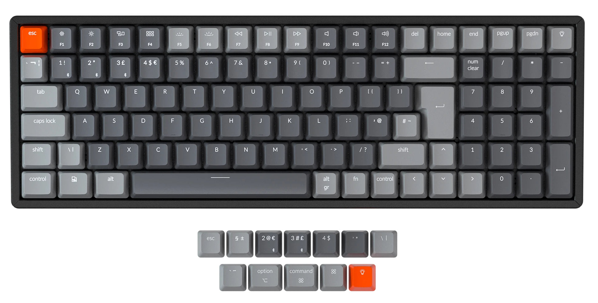 Keychron K8 Wireless Mechanical Keyboard Nordic ISO tenkeyless Gateron switch RGB backlit aluminum frame Hot swappable