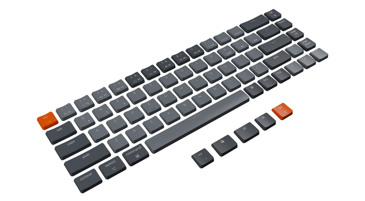 Keychron K7 ABS Keycap Set with light grey in the middle