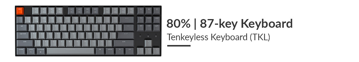 鍵盤尺寸和佈局-80% 鍵盤-keychron 無線機械鍵盤 k8