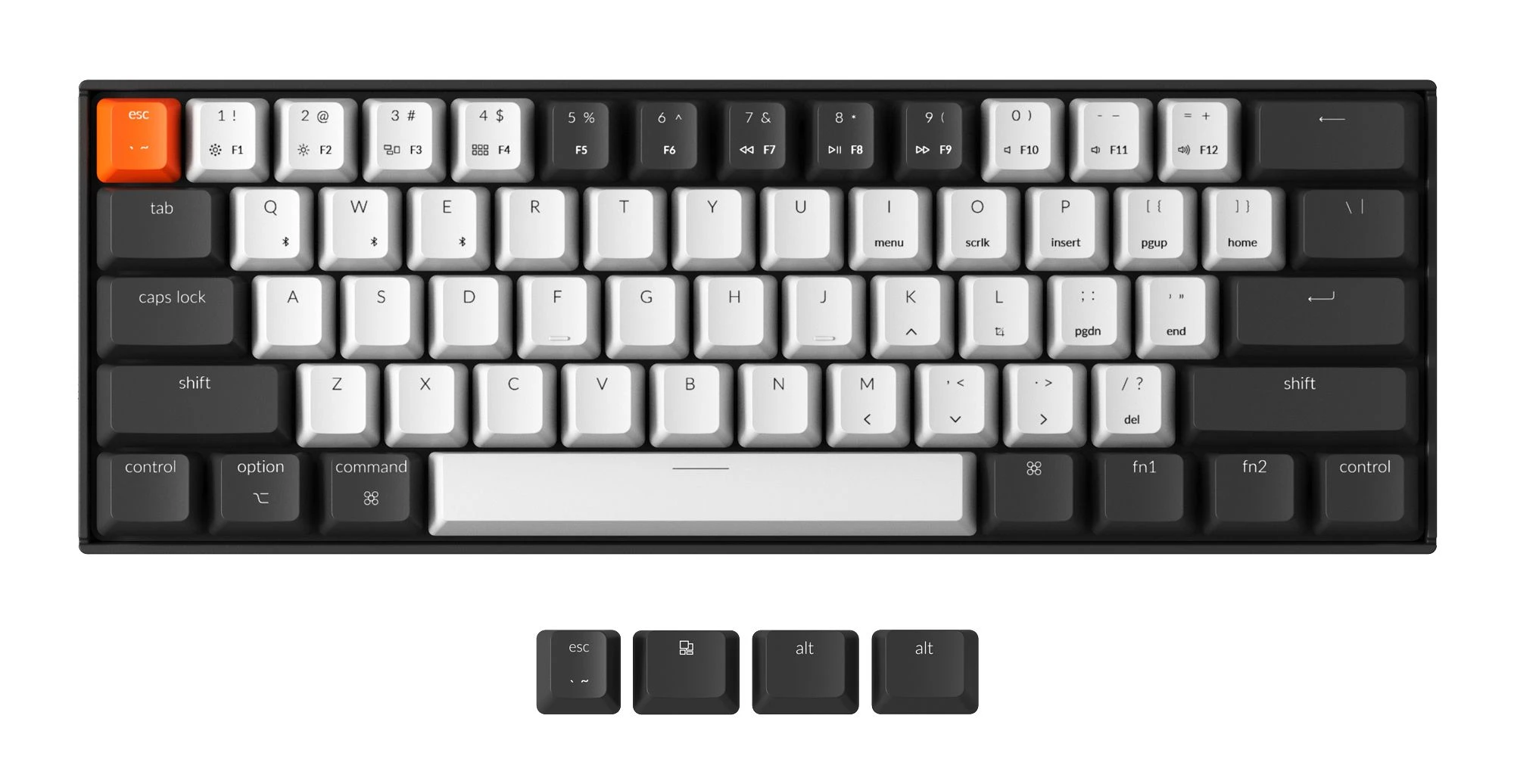 Keychron K12 ABS Keycap Set Black White