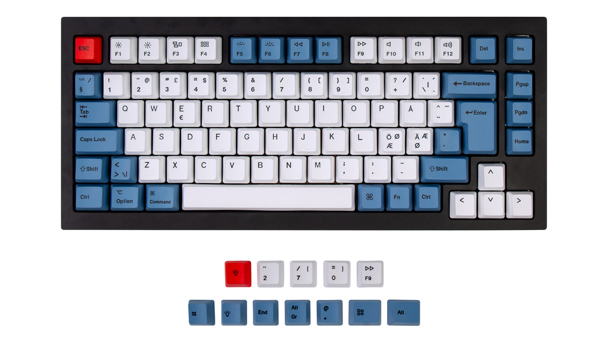 ISO Q1 Q1 Pro V1 K2 K2 Pro OEM Dye-Sub PBT Keycap Set - Blue