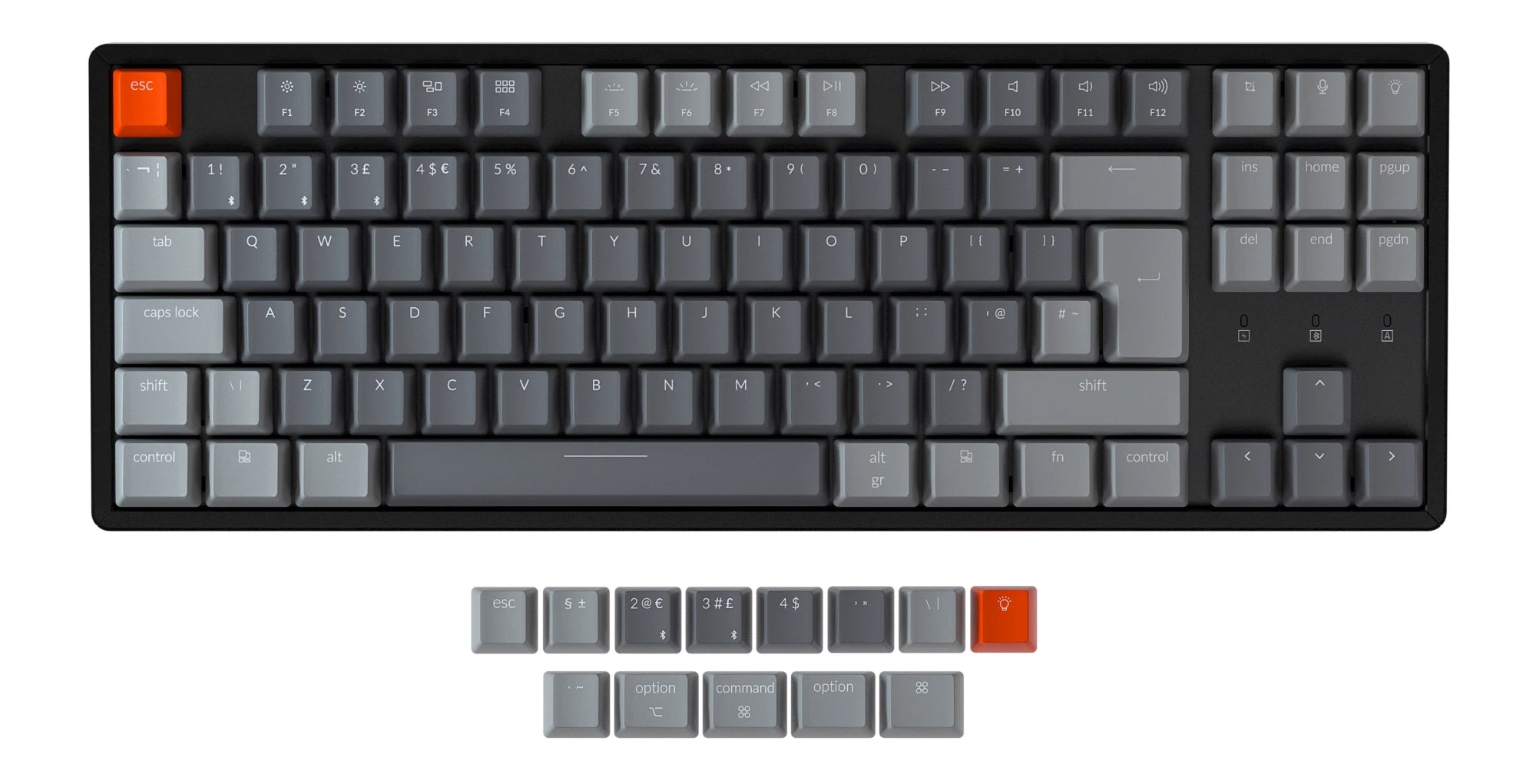 Keychron K6 65 percent compact wireless mechanical keyboard for Mac Windows iPad tablet Nordic layout Gateron mechanical brown switch with RGB backlight