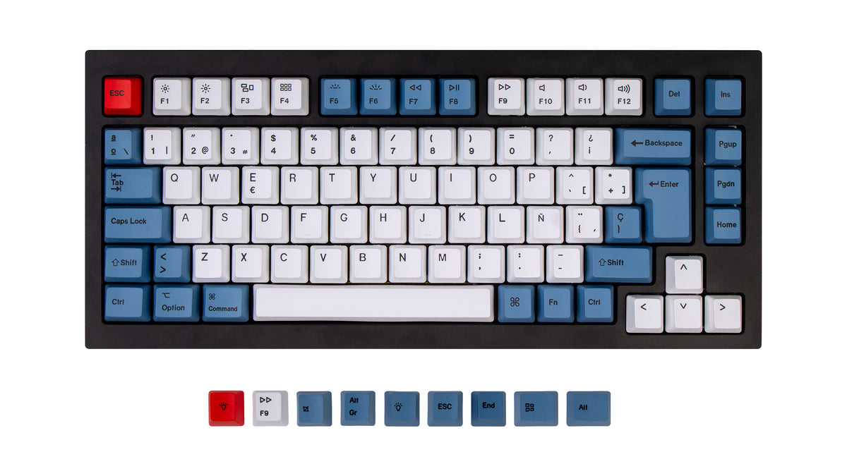 ISO Q1 Q1 Pro V1 K2 K2 Pro OEM Dye-Sub PBT Keycap Set - Blue