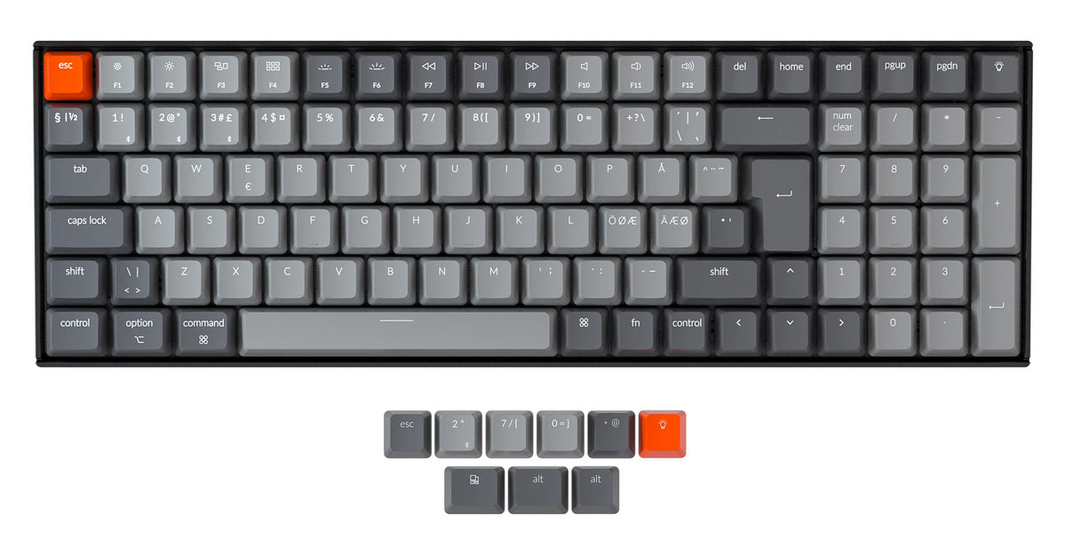 Keychron K8 Wireless Mechanical Keyboard Nordic ISO tenkeyless Gateron switch RGB backlit aluminum frame Hot swappable