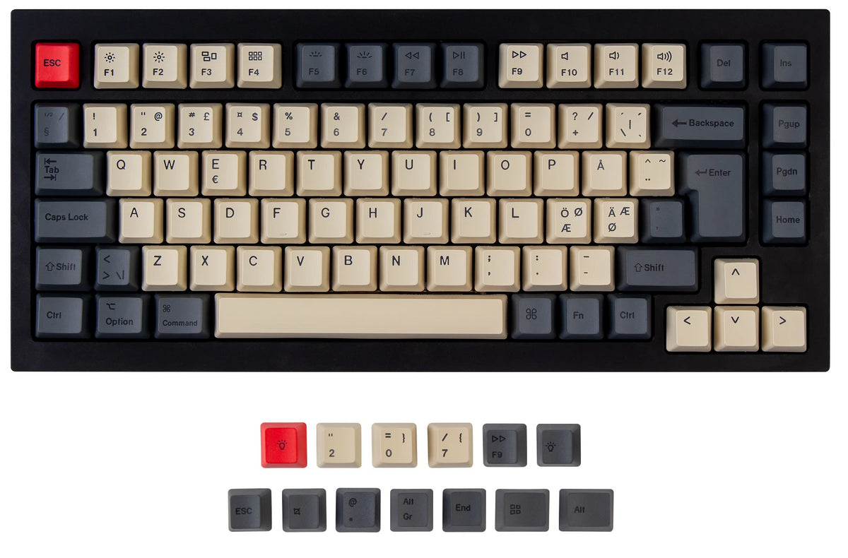 ISO Q1 Q1 Pro V1 K2 K2 Pro OEM Dye-Sub PBT Keycap Set - Carbon