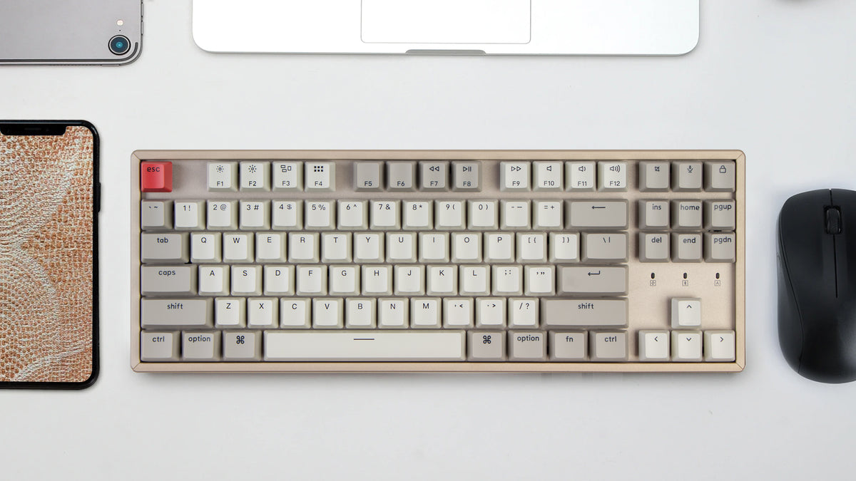 キークロン Keychron K8 テンキーレス メカニカルキーボード ワイヤレス 日本語配列 - K8-91-WHT-Brown-JP