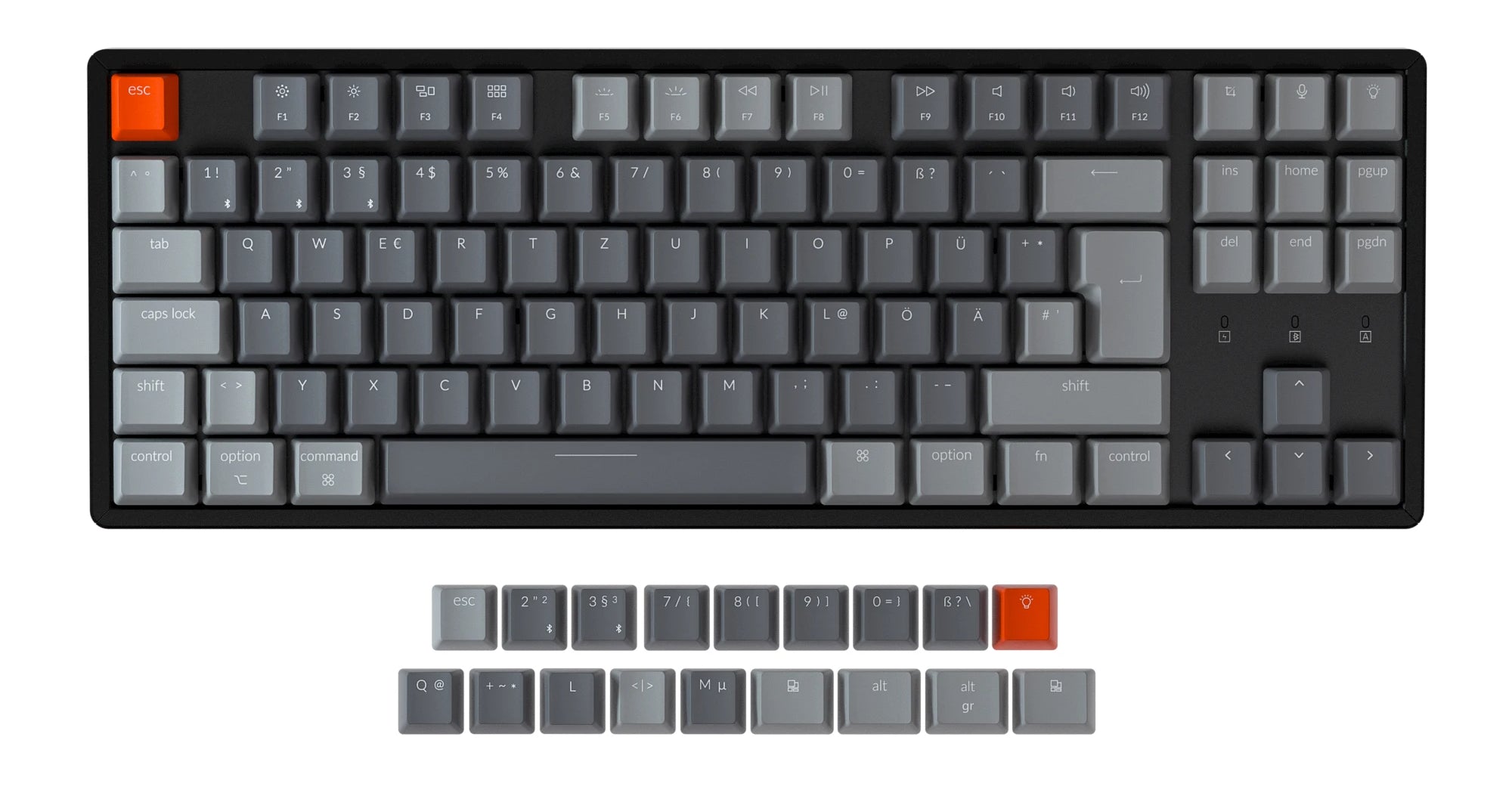 Keychron K2 Wireless Mechanical Keyboard (German ISO-DE Layout) - Version 2