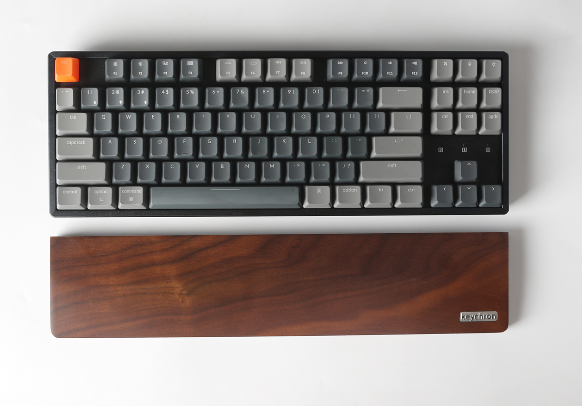 Keychron K8 wireless mechanical keyboard Premium American Walnut Wood palm rest