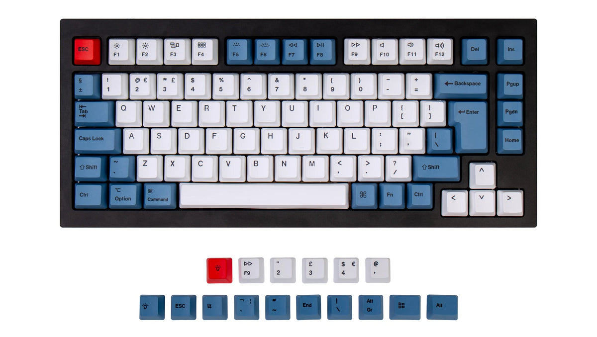 ISO Q1 Q1 Pro V1 K2 K2 Pro OEM Dye-Sub PBT Keycap Set - Blue