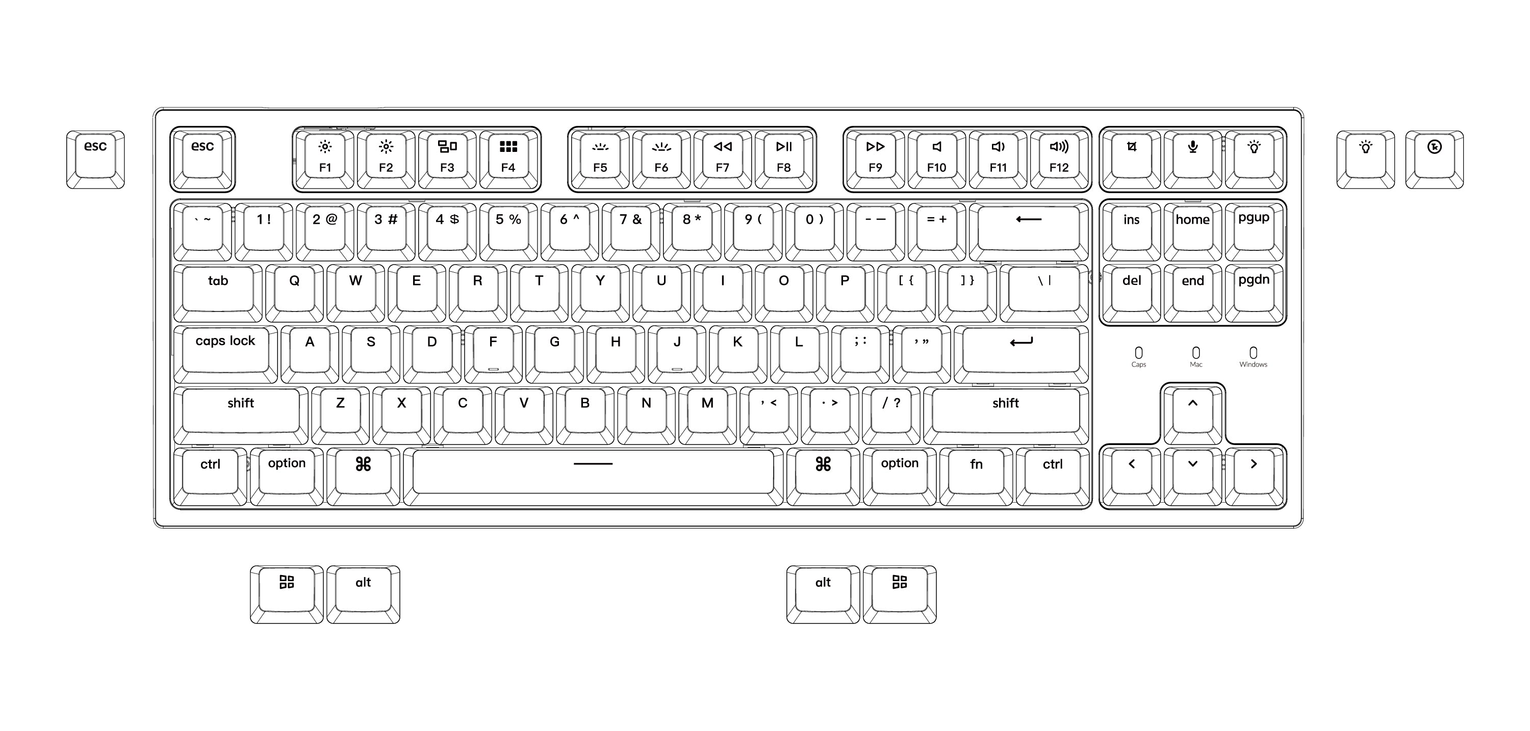 Keychron C2 hot-swappable wired type-c mechanical keyboard 104-keys full-size layout for Mac Windows iOS Gateron switch red blue brown RGB backlight