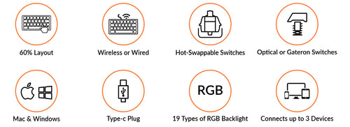 Keychron K12 ultra_Compact Hot_swappable wireless mechanical keyboard Mac Windows iOS Android Keychron Optical Gateron mechanical switch red blue brown 60percent layout