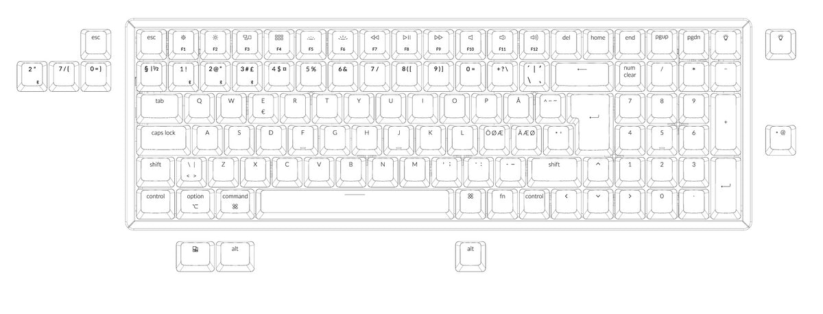 Keychron K4 Wireless Mechanical Keyboard (Nordic ISO Layout) - Version ...