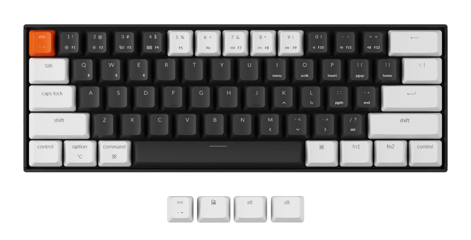 Keychron K12 ABS Keycap Set White Black