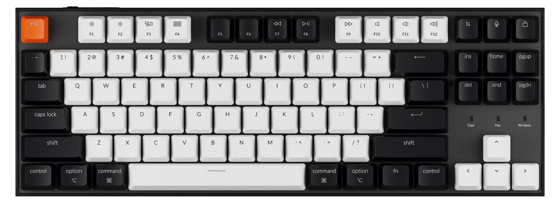 Keychron C1 hot-swappable wired type-c mechanical keyboard tenkeyless layout for Mac Windows iOS Gateron switch red blue brown RGB backlight