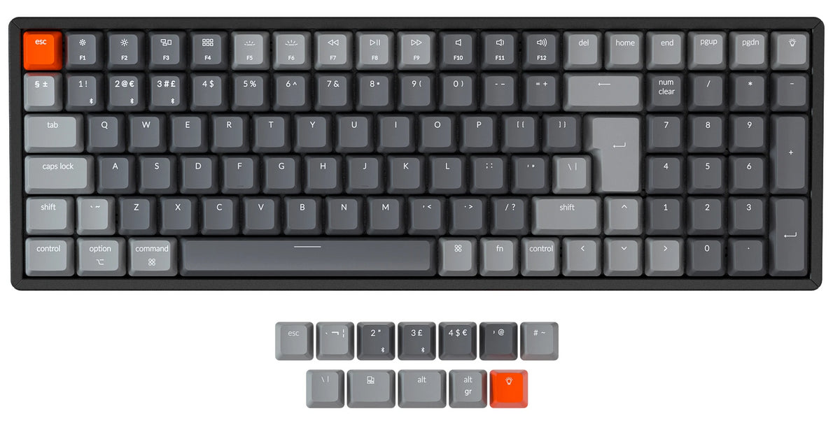 Keychron K8 Wireless Mechanical Keyboard Nordic ISO tenkeyless Gateron switch RGB backlit aluminum frame Hot swappable