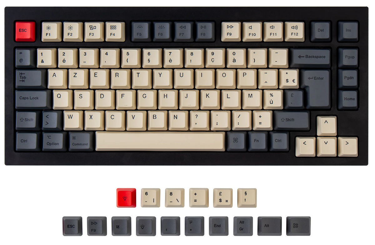 ISO Q1 Q1 Pro V1 K2 K2 Pro OEM Dye-Sub PBT Keycap Set - Carbon